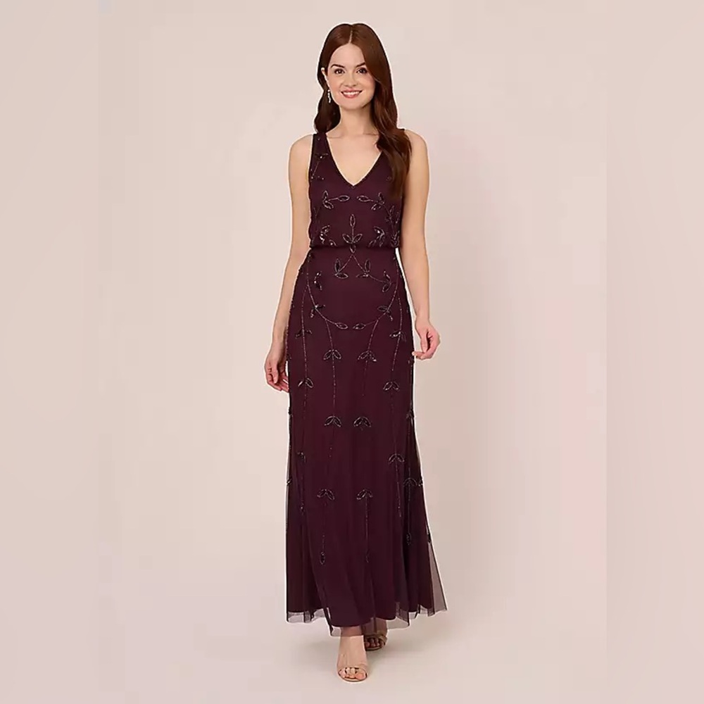 Adrianna Papell Cassis Elegant Evening Gown Sz 8